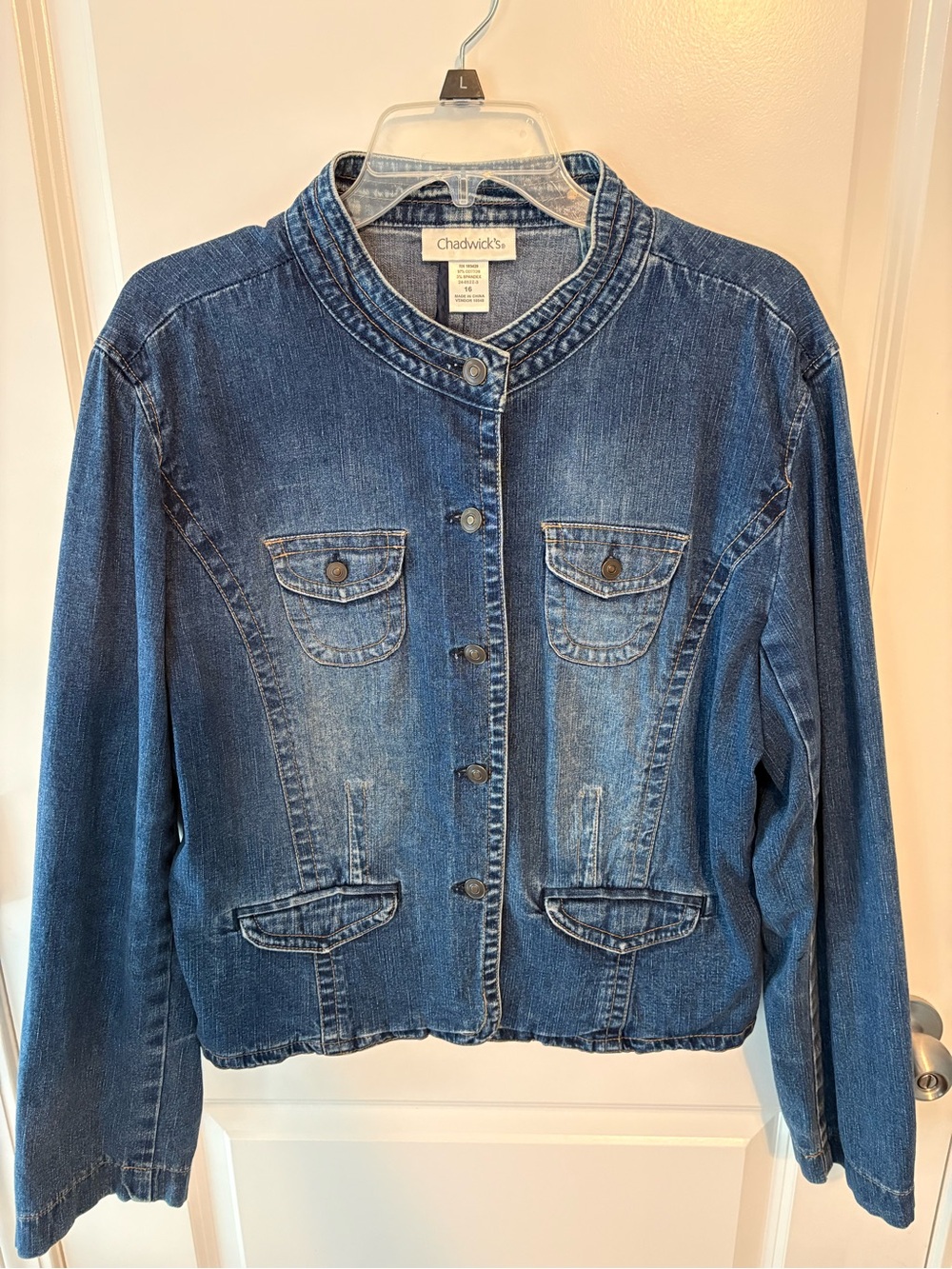 Chadwick’s Of Boston Size 16 Button Front Blue Jean/Denim Jacket